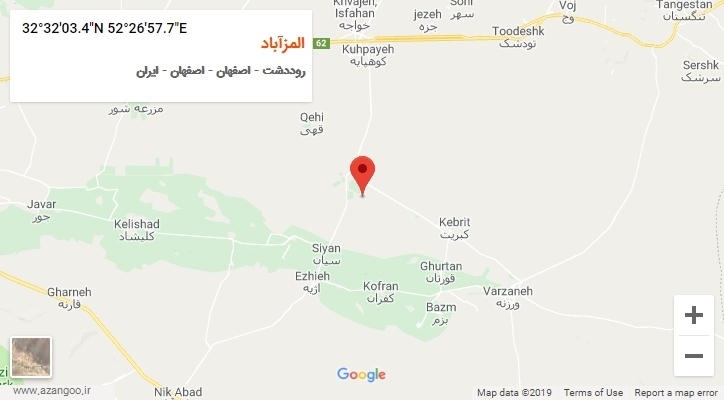 روستای المزآباد بر روی نقشه