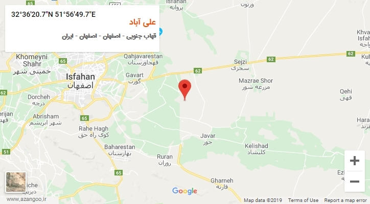 روستای علی آباد بر روی نقشه