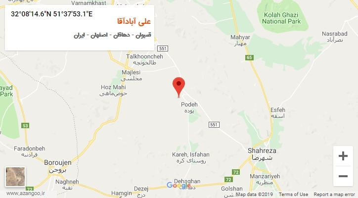 روستای علی آبادآقا بر روی نقشه