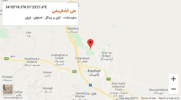 روستای علی آبادقریشی بر روی نقشه