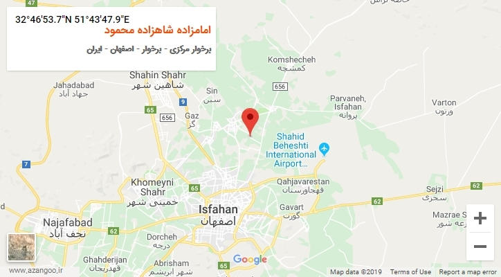 روستای امامزاده شاهزاده محمود بر روی نقشه