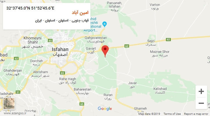 روستای امین آباد بر روی نقشه
