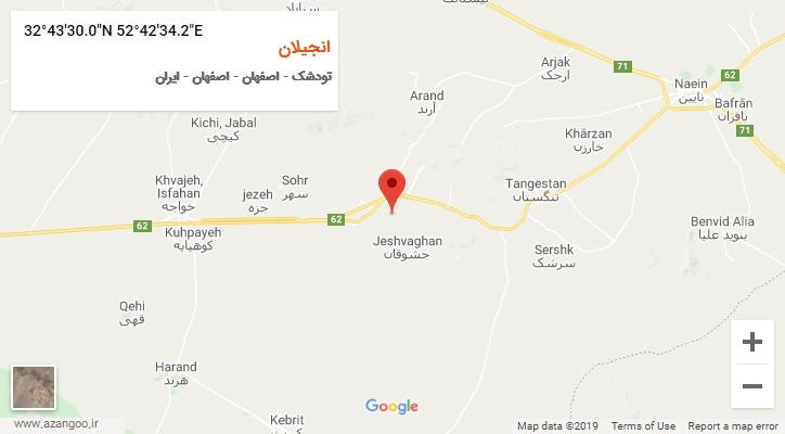 روستای انجیلان بر روی نقشه