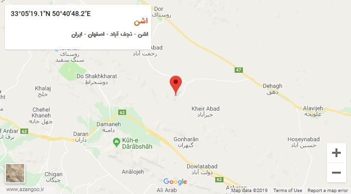 روستای اشن بر روی نقشه