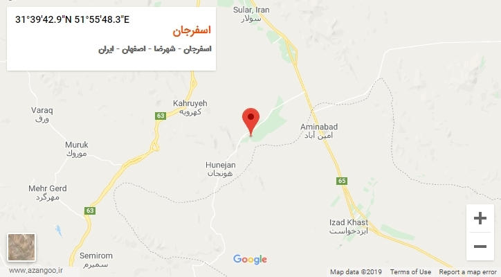 روستای اسفرجان بر روی نقشه