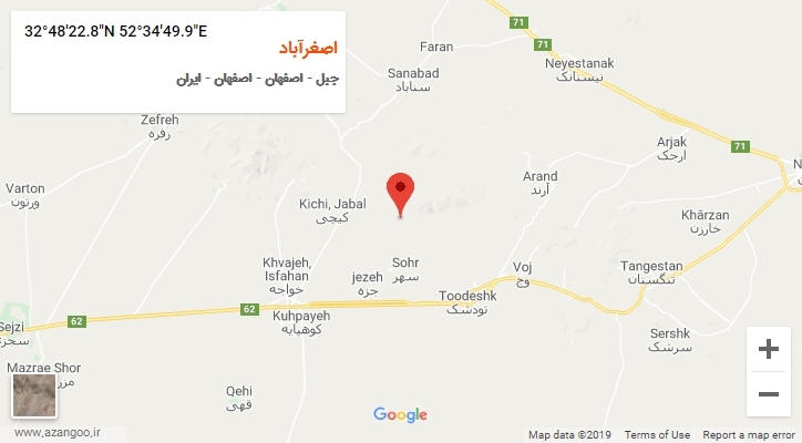 روستای اصغرآباد بر روی نقشه