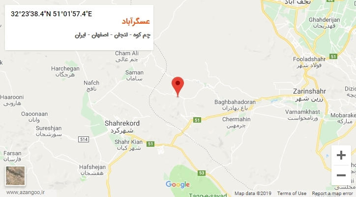 روستای عسگرآباد بر روی نقشه