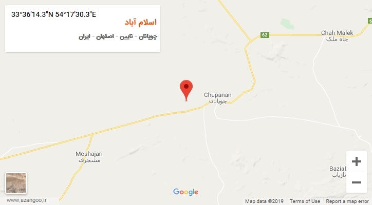 روستای اسلام آباد بر روی نقشه