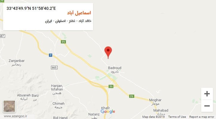 روستای اسماعیل آباد بر روی نقشه