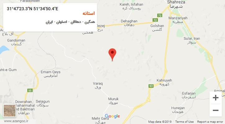 روستای استانه بر روی نقشه