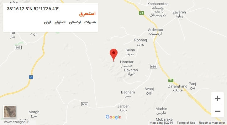 روستای استحرق بر روی نقشه