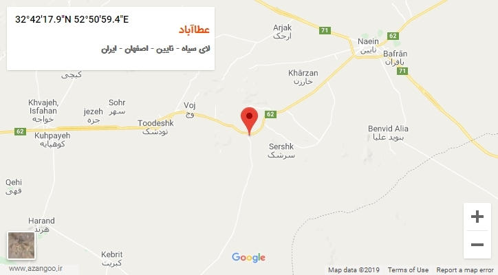 روستای عطاآباد بر روی نقشه