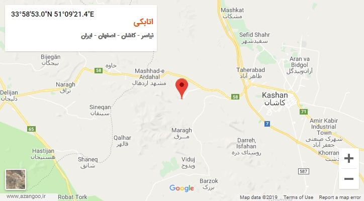 روستای اتابکی بر روی نقشه