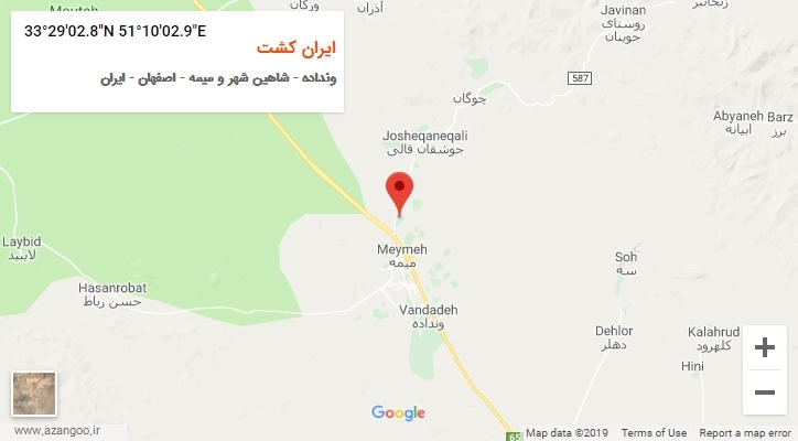 روستای ایران کشت بر روی نقشه