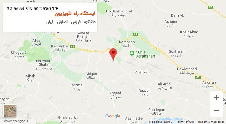 روستای ایستگاه رله تلویزیون بر روی نقشه