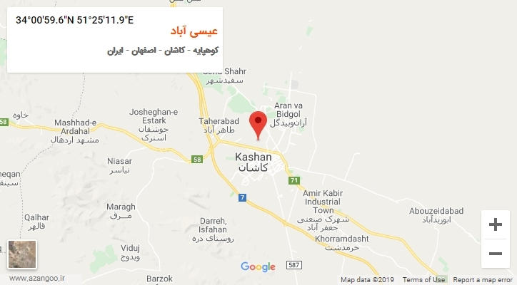 روستای عیسی آباد بر روی نقشه