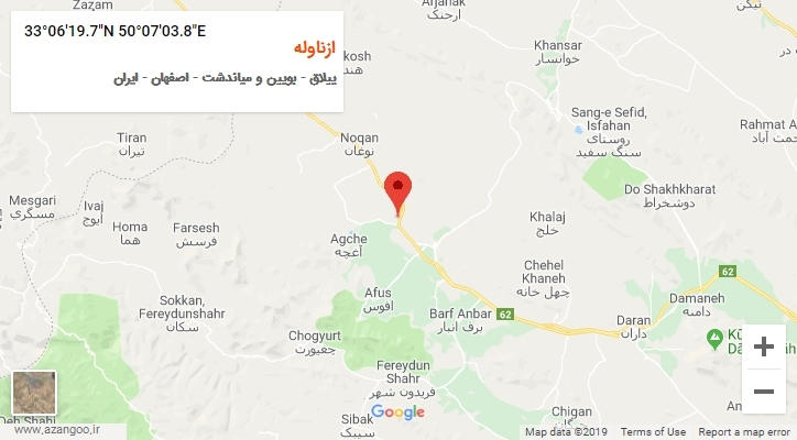روستای ازناوله بر روی نقشه