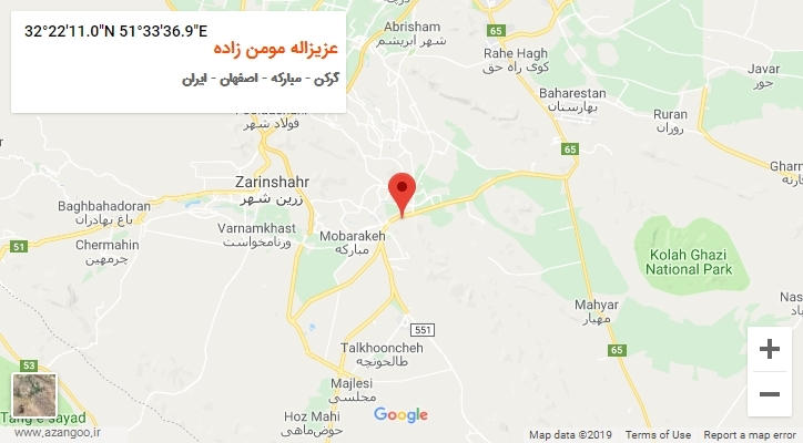 روستای عزیزاله مومن زاده بر روی نقشه