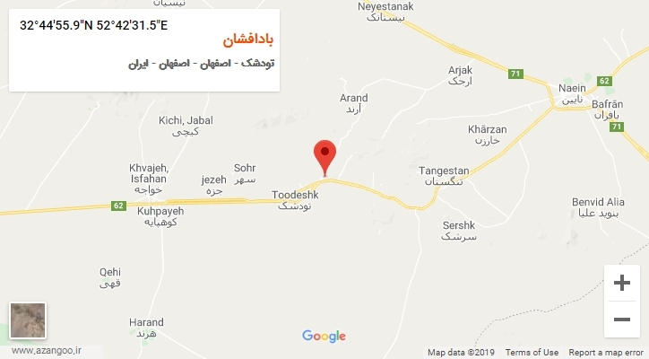 روستای بادافشان بر روی نقشه