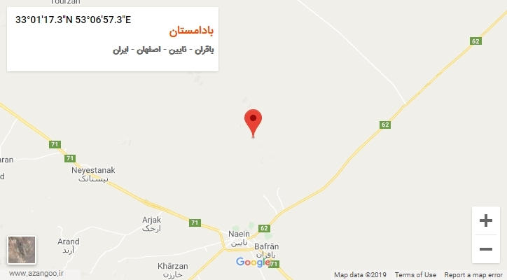 روستای بادامستان بر روی نقشه