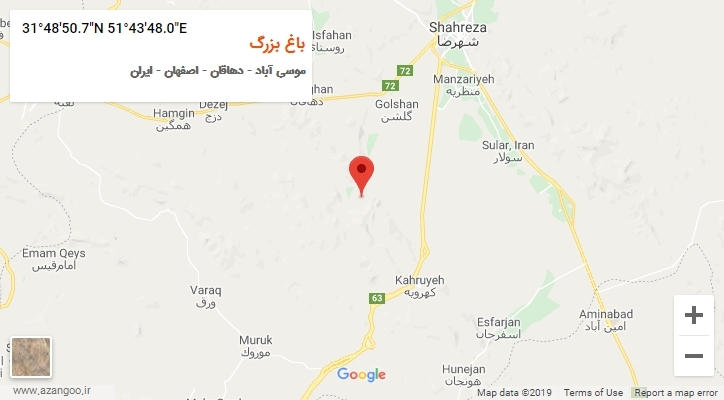 روستای باغ بزرگ بر روی نقشه