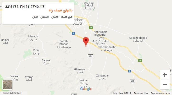 روستای باغهای نصف راه بر روی نقشه