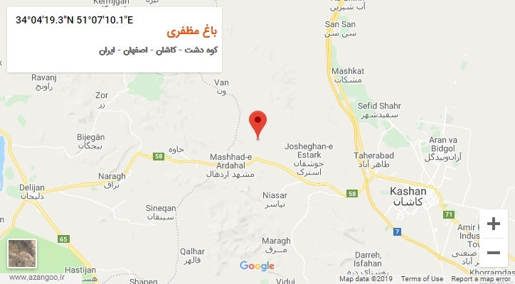 روستای باغ مظفری بر روی نقشه
