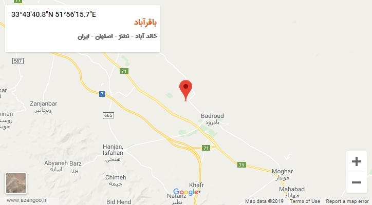 روستای باقرآباد بر روی نقشه