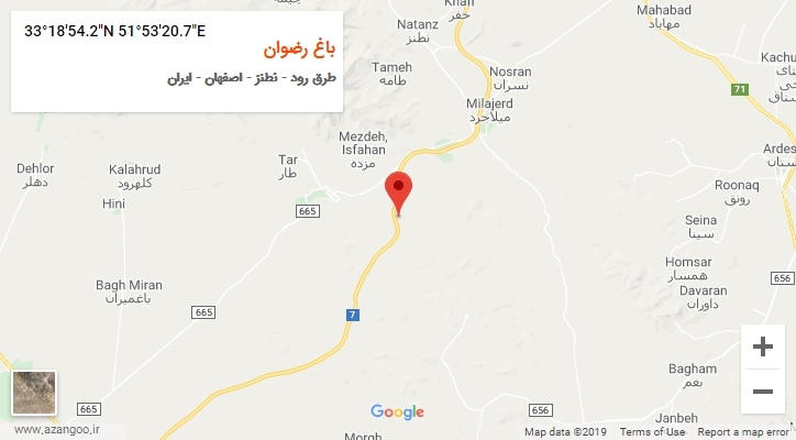 روستای باغ رضوان بر روی نقشه