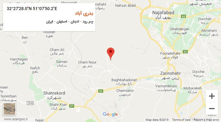روستای بدری آباد بر روی نقشه