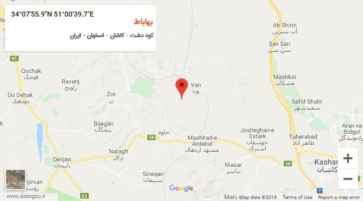 روستای بهاباط بر روی نقشه