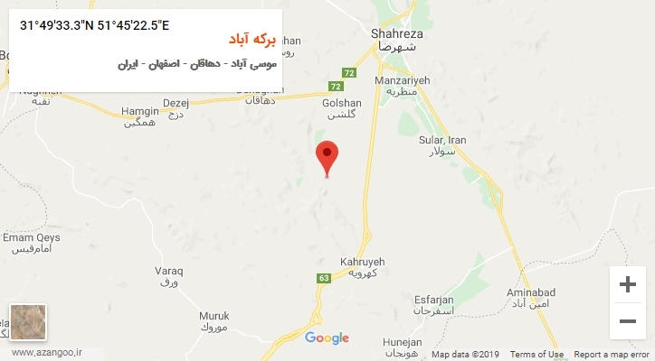 روستای برکه آباد بر روی نقشه