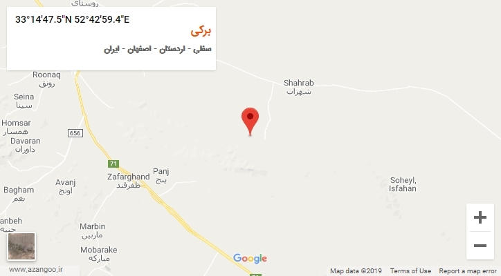 روستای برکی بر روی نقشه