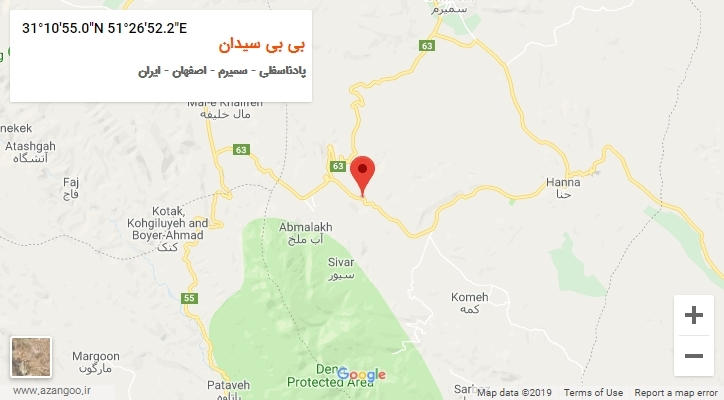 روستای بی بی سیدان بر روی نقشه