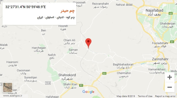 روستای چم حیدر بر روی نقشه