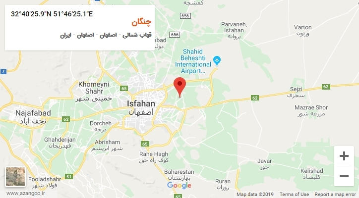 روستای چنگان بر روی نقشه