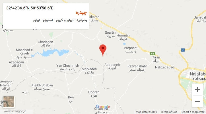 روستای چپدره بر روی نقشه