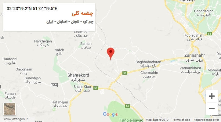 روستای چشمه گلی بر روی نقشه