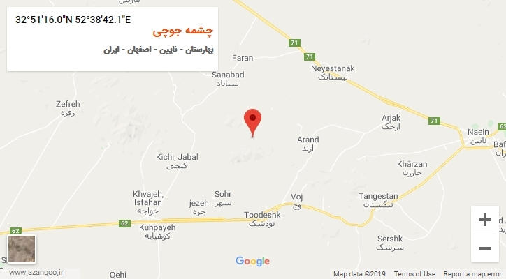 روستای چشمه جوچی بر روی نقشه