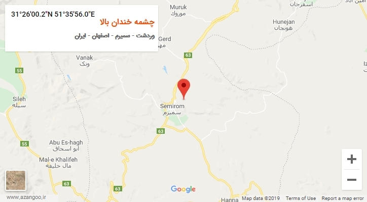 روستای چشمه خندان بالا بر روی نقشه