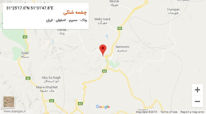 روستای چشمه شنگی بر روی نقشه