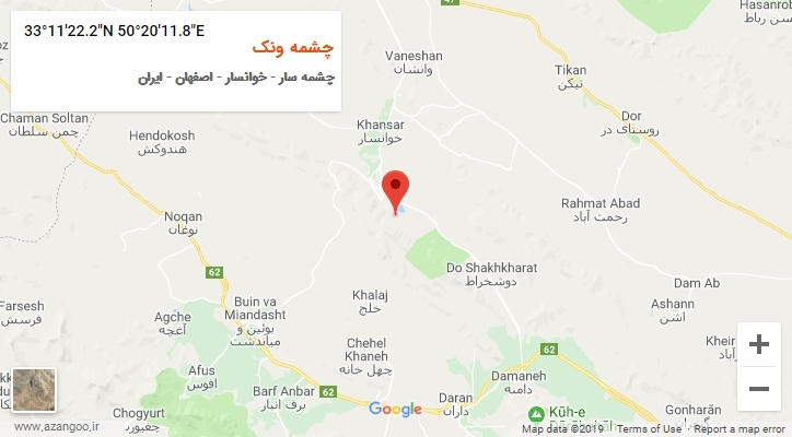 روستای چشمه ونک بر روی نقشه