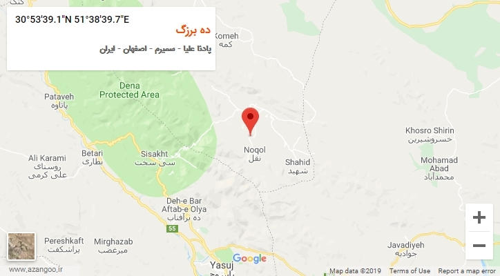 روستای ده برزگ بر روی نقشه