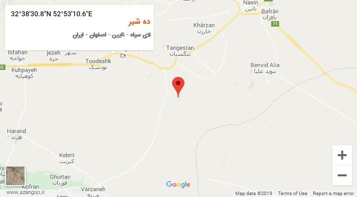 روستای ده شیر بر روی نقشه