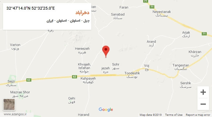 روستای دخرآباد بر روی نقشه