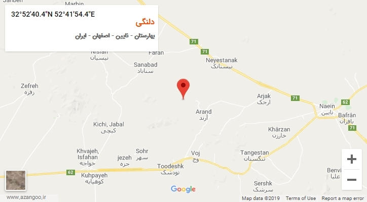 روستای دلنگی بر روی نقشه