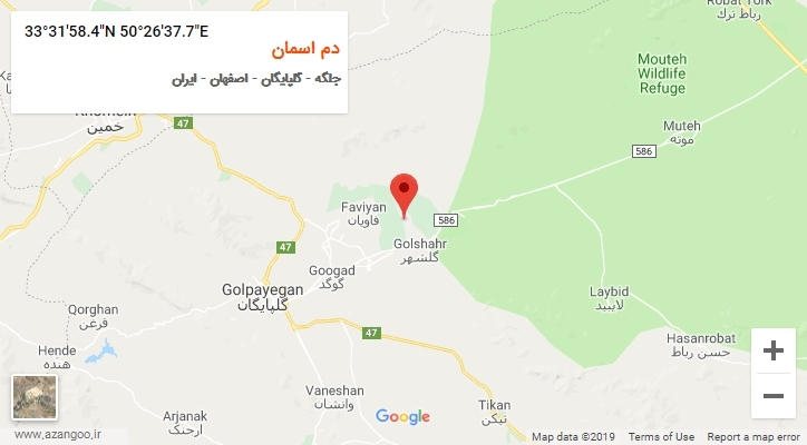 روستای دم اسمان بر روی نقشه