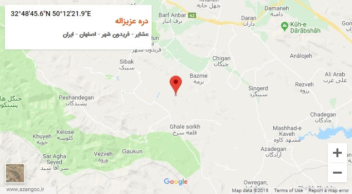 روستای دره عزیزاله بر روی نقشه