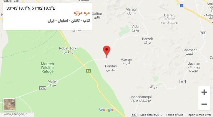 روستای دره درازه بر روی نقشه