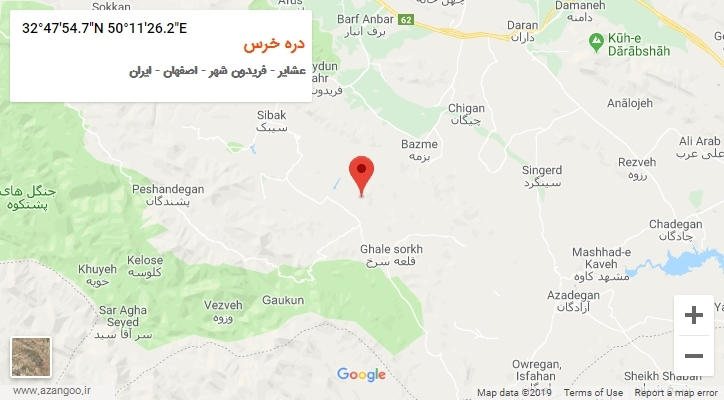 روستای دره خرس بر روی نقشه